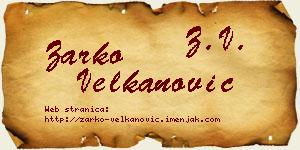Žarko Velkanović vizit kartica